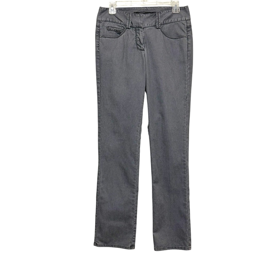 Isda & Co Womens Soft Grey Wash Mid Rise Stretch Straight Trouser Jeans NWTS 02